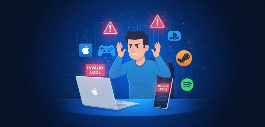 مشکلات و خطاهای رایج هنگام استفاده از گیفت کارت